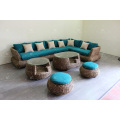 Splendid Sofa Set Tecido de material natural - Hyacinth de água Wiker para uso interno